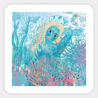 Blue Mermaid Sticker